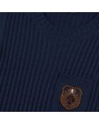 Robe courte en Laine mélangée bleu foncé