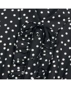 Chemise à manches courtes en Coton & Soie à pois noir/blanc