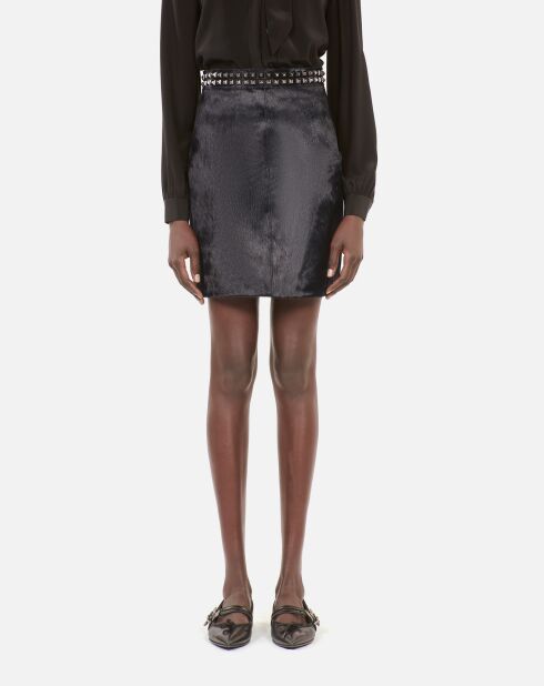 Jupe courte en cuir noire