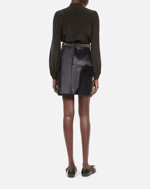 Jupe courte en cuir noire