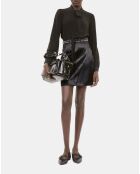 Jupe courte en cuir noire