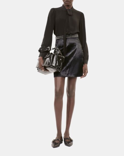 Jupe courte en cuir noire