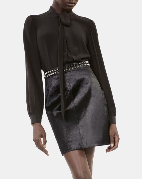 Jupe courte en cuir noire