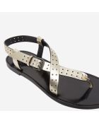 Sandales en cuir perforé dorées