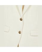 Veste tailleur en laine mélangée écrue
