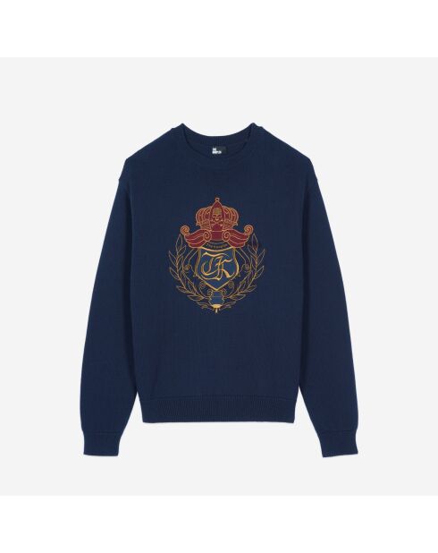 Pull en coton bleu marine