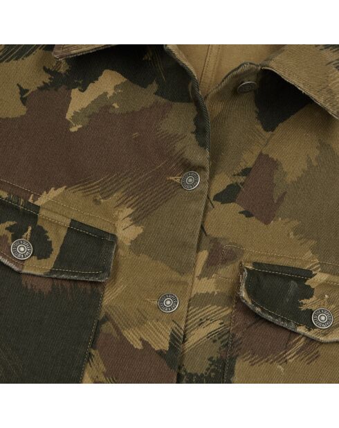 Blouson court en denim camouflage