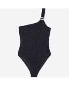 Maillot de bain The Kooples x Luz une pièce asymétrique noir