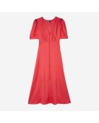 Robe longue avec boutonnage rouge