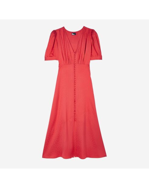 Robe longue avec boutonnage rouge
