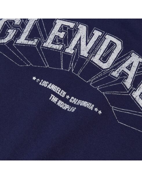 T-shirt avec sérigraphie bleu marine délavé