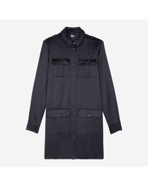 Robe saharienne courte bleu marine