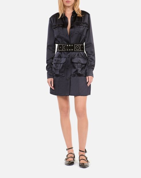 Robe saharienne courte bleu marine