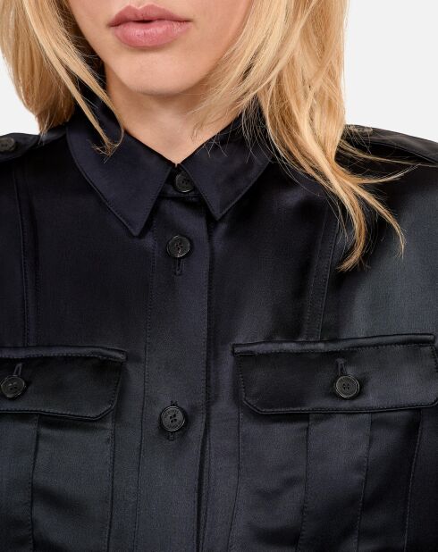 Robe saharienne courte bleu marine