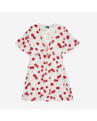 Robe courte avec imprimé cerise