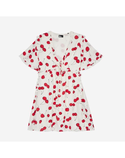 Robe courte avec imprimé cerise
