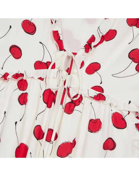 Robe courte avec imprimé cerise