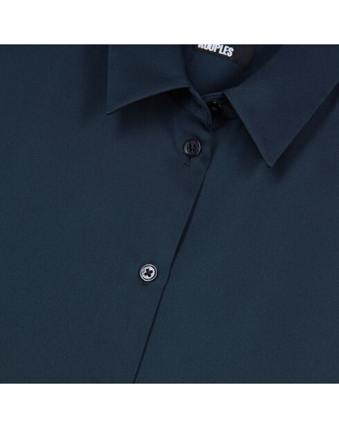 Chemise en soie bleu marine