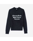 Pull en alpaga mélangé noir et blanc