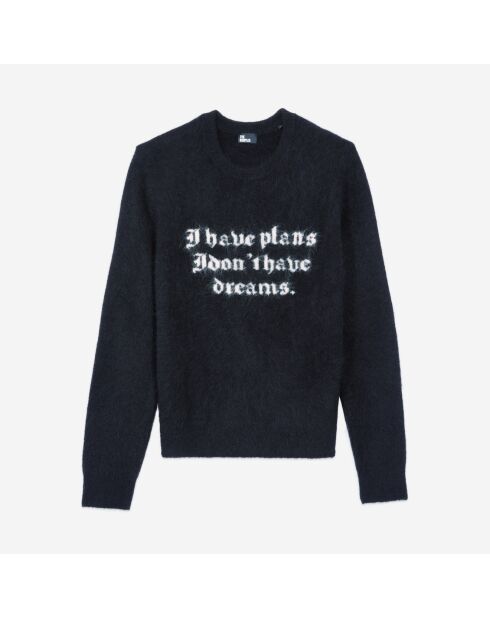 Pull en alpaga mélangé noir et blanc