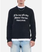 Pull en alpaga mélangé noir et blanc