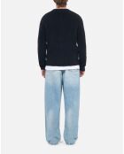 Pull en alpaga mélangé noir et blanc