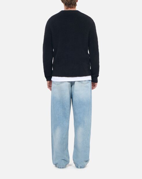 Pull en alpaga mélangé noir et blanc