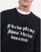 Pull en alpaga mélangé noir et blanc