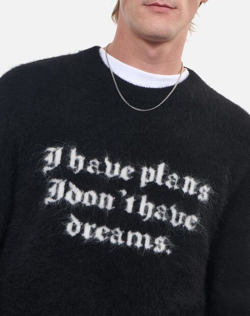 Pull en alpaga mélangé noir et blanc