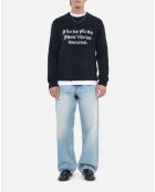 Pull en alpaga mélangé noir et blanc