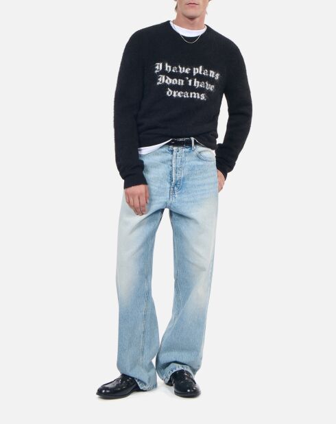 Pull en alpaga mélangé noir et blanc