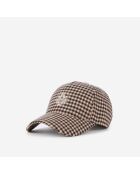 Casquette en Laine mélangée à carreaux écru et noir