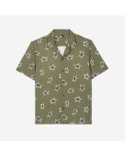 Chemise manches courtes imprimé étoiles kaki
