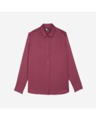 Chemise en soie bordeaux