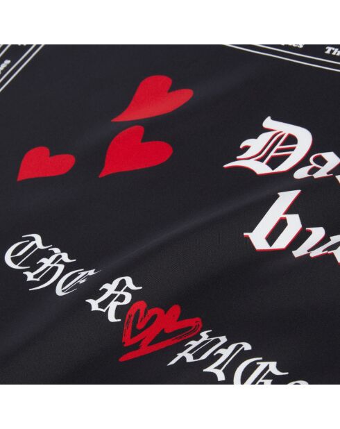 Foulard 100% soie imprimée noir