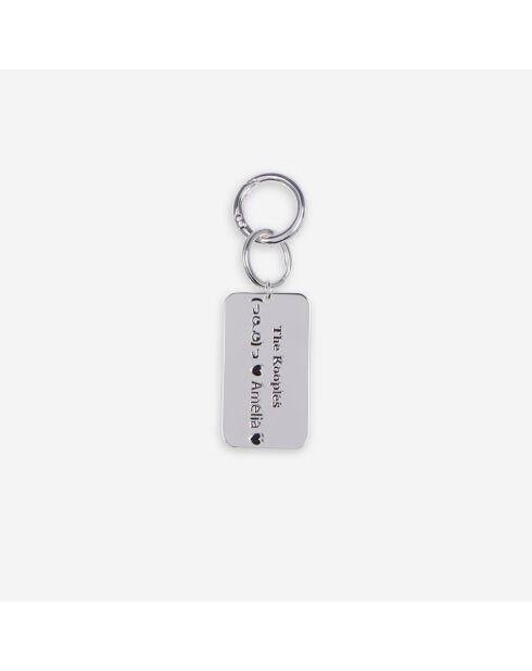 Bijou de sac plaque logo argenté