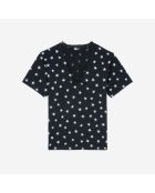 T-shirt imprimé étoiles noir délavé