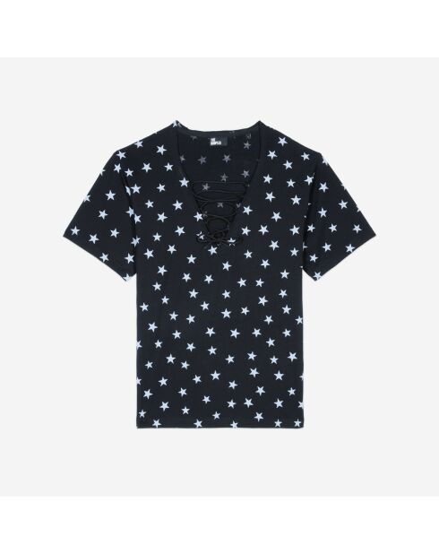 T-shirt imprimé étoiles noir délavé