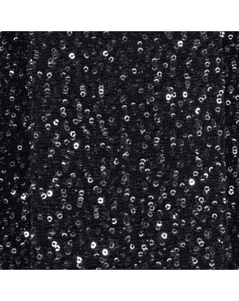 Écharpe fine à sequins en maille noire