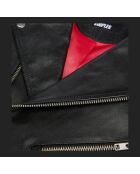 Blouson biker en cuir noir