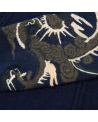 Cardigan en laine mélangée bleu marine