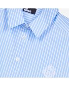 Chemise courte à rayures bleue et blanche