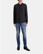 Chemise jacquard géometrique noire