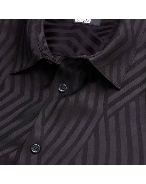 Chemise jacquard géometrique noire
