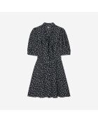 Robe longue avec imprimé fleuri noir et blanc