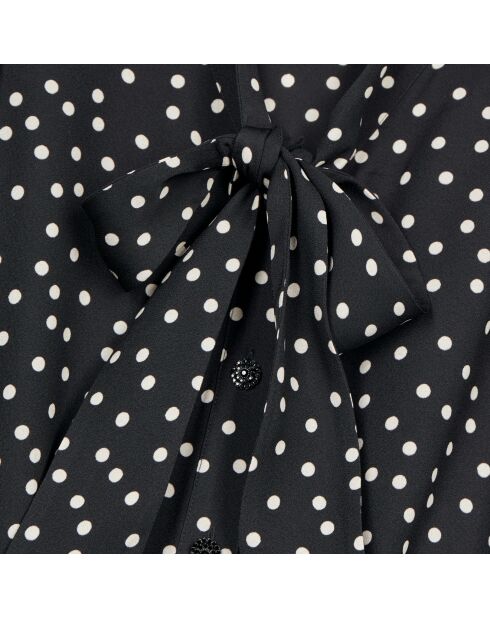 Robe longue avec imprimé fleuri noir et blanc