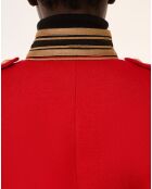 Veste style officier 100% laine rouge