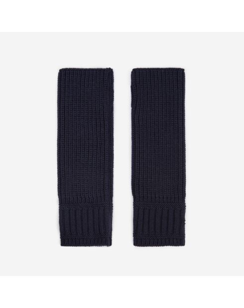 Mitaines 100% laine bleu marine