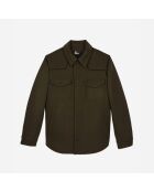 Blouson style surchemise en Laine mélangée kaki