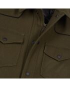 Blouson style surchemise en Laine mélangée kaki